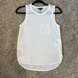 Banana Republic White Crochet Tank Top